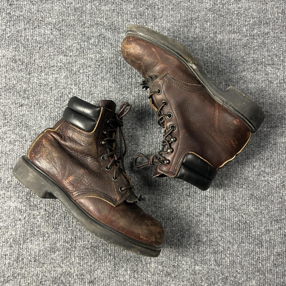 Red Wing USA Brown Leather Steel Toe EH Work Boots Oil Resistant Men's 7 ANSI Z4